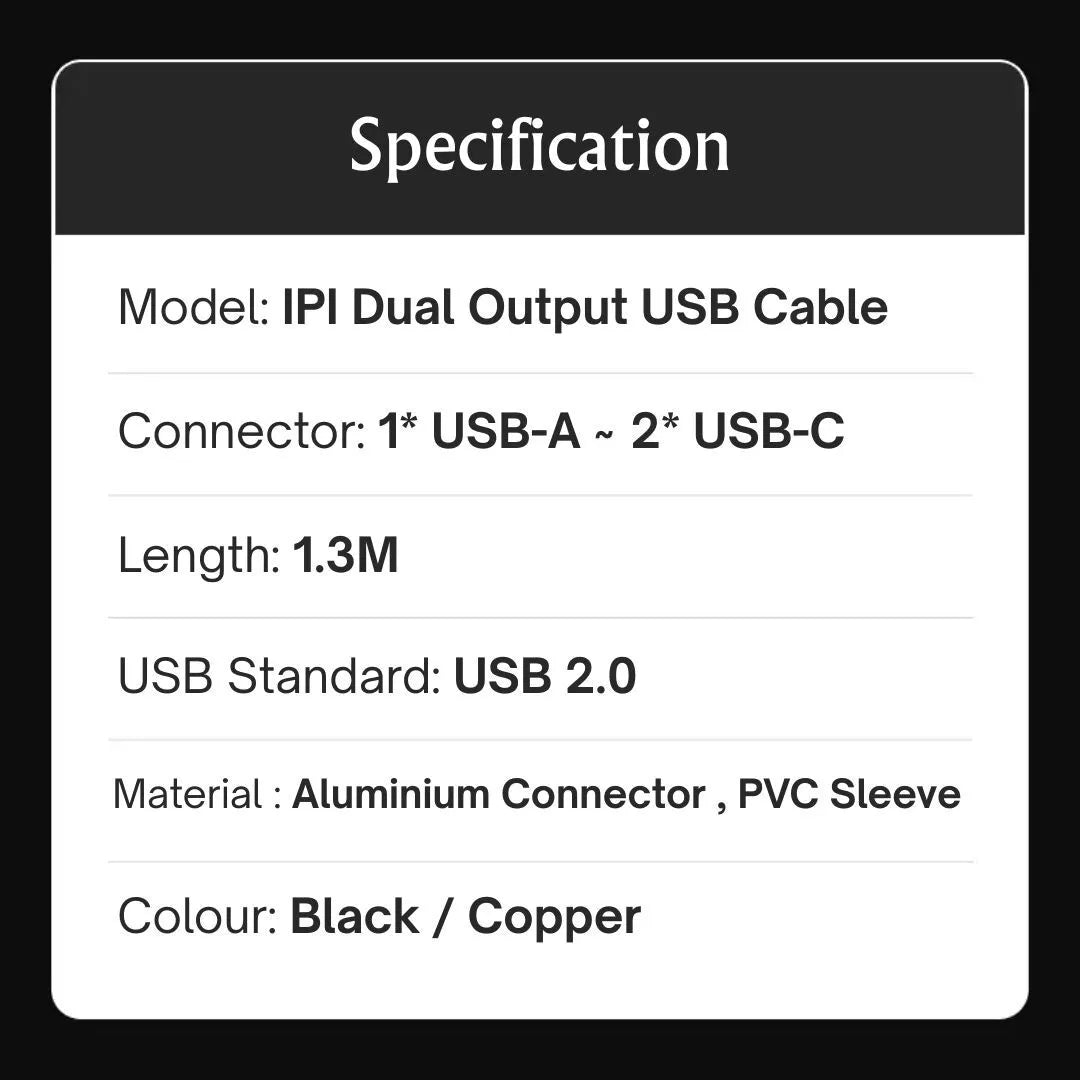 Ipi Çift Başlı 8000Hz Usb Kablo
