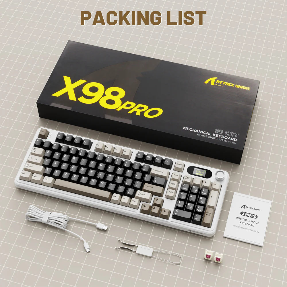 Attack Shark X98 Pro Ekranlı Mekanik Klavye