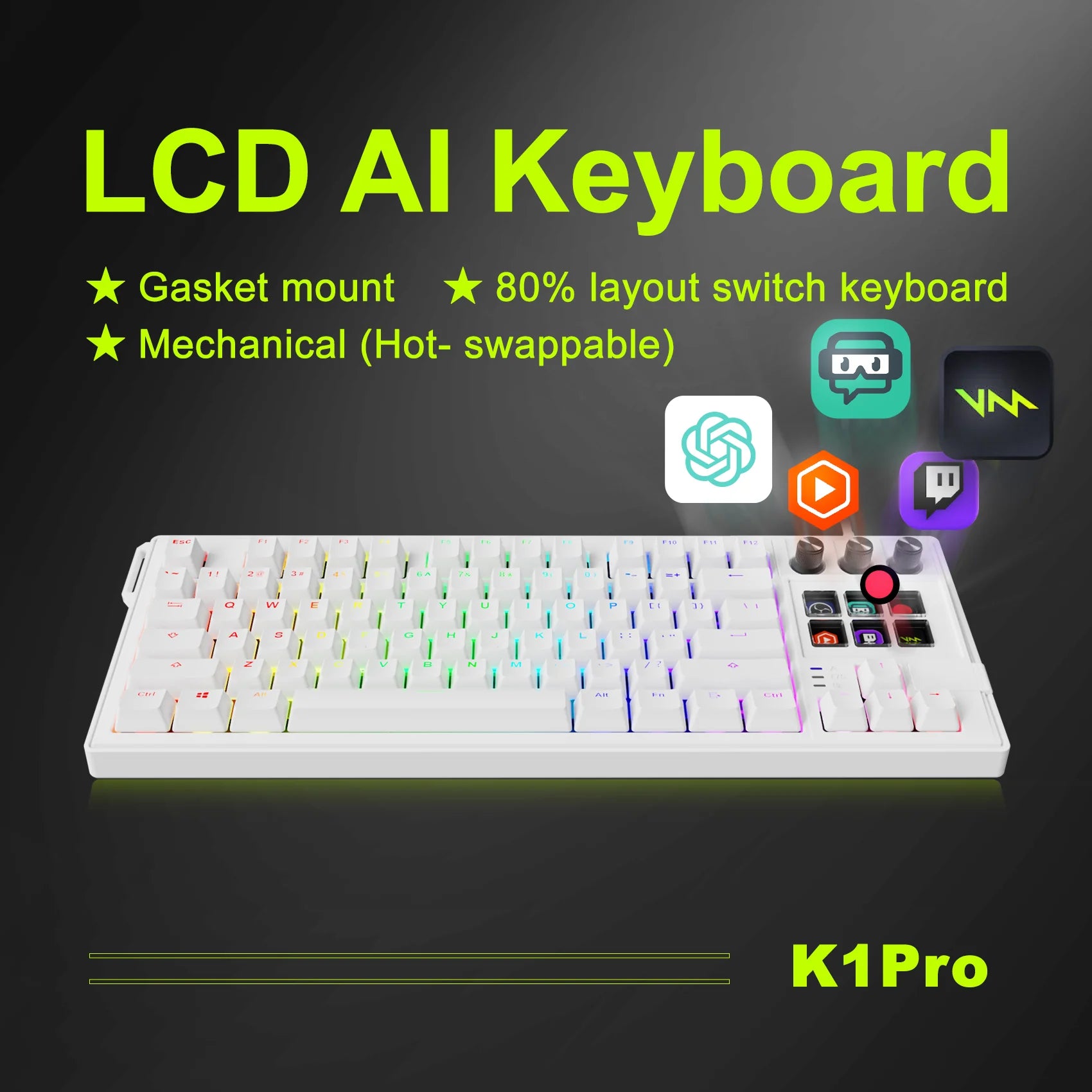 MiraBox K1Pro Mekanik Stream Deck Klavye
