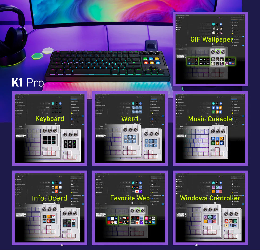 MiraBox K1Pro Mekanik Stream Deck Klavye