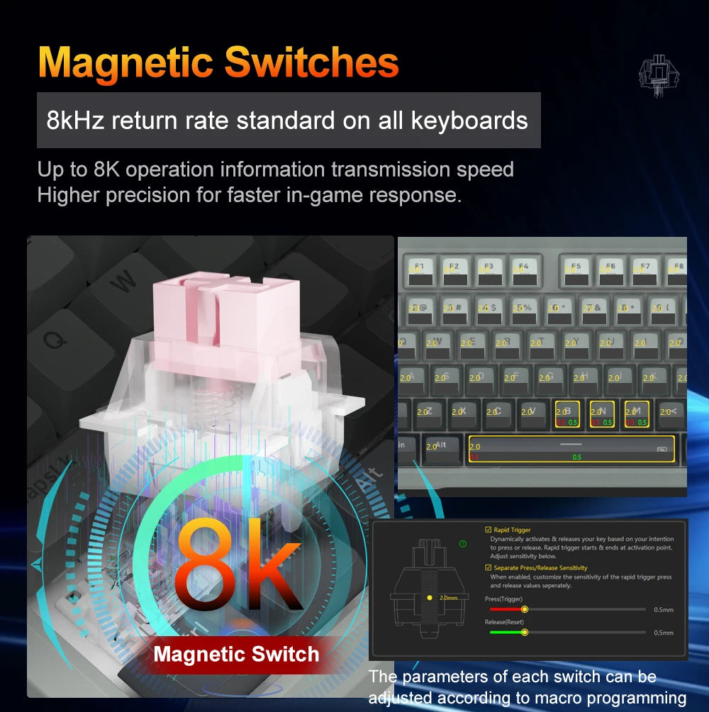 E-Yooso Hz-82 Manyetik Switch Mekanik klavye